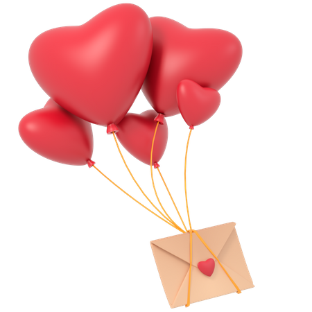 Valentine Love Letter  3D Illustration