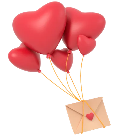 Valentine Love Letter  3D Illustration