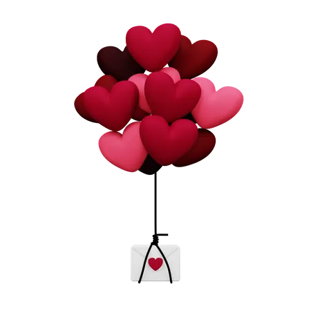 Valentine love letter  3D Illustration