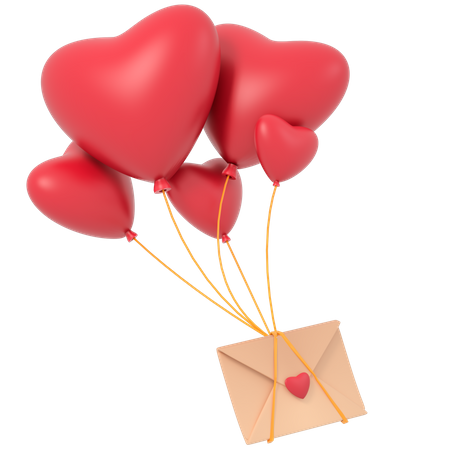 Valentine Love Letter 3D Illustration