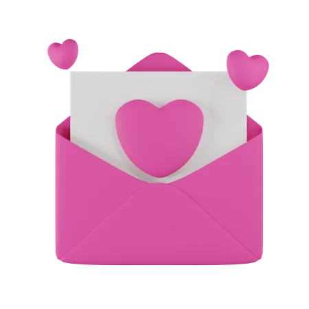 Valentine Love Letter  3D Icon