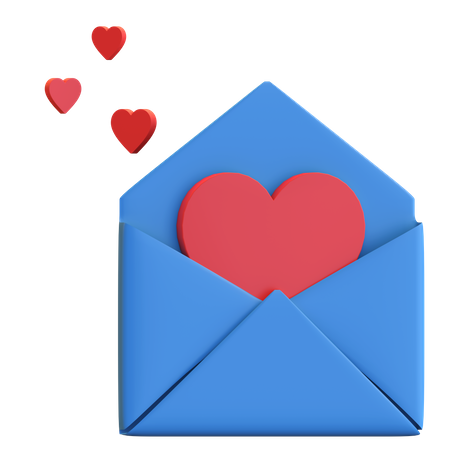 Valentine mail 3D Illustration