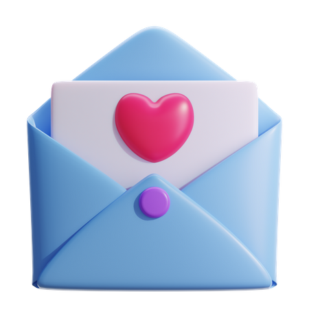 Valentine Mail 3D Icon