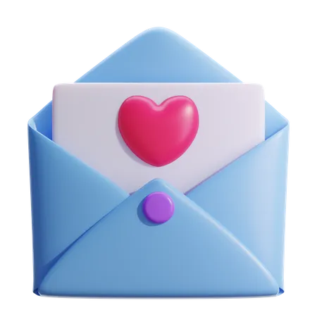 Valentine Mail 3D Icon