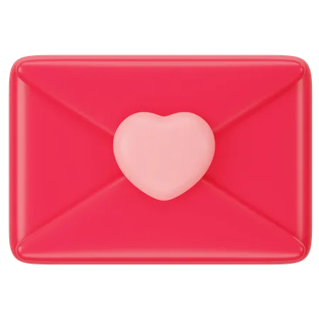 Pink Envelope With Heart Love 3D Icon