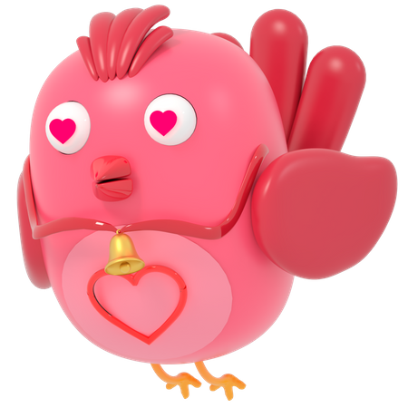 Oiseau de la Saint-Valentin  3D Illustration