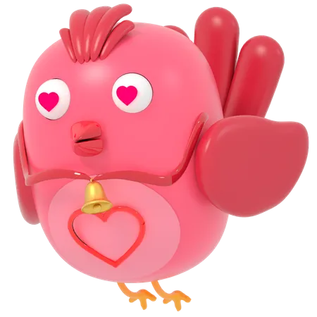 Oiseau de la Saint-Valentin  3D Illustration