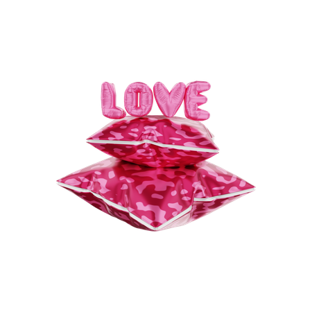 Valentine pillow  3D Illustration