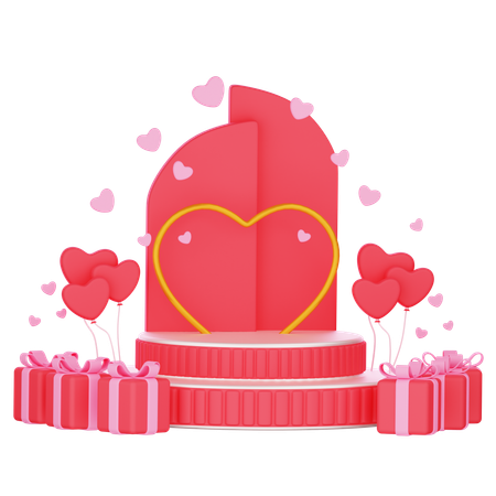 Valentine Podium  3D Icon