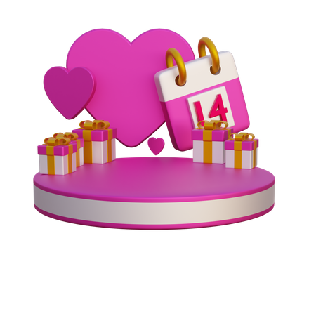 Valentine Podium  3D Icon