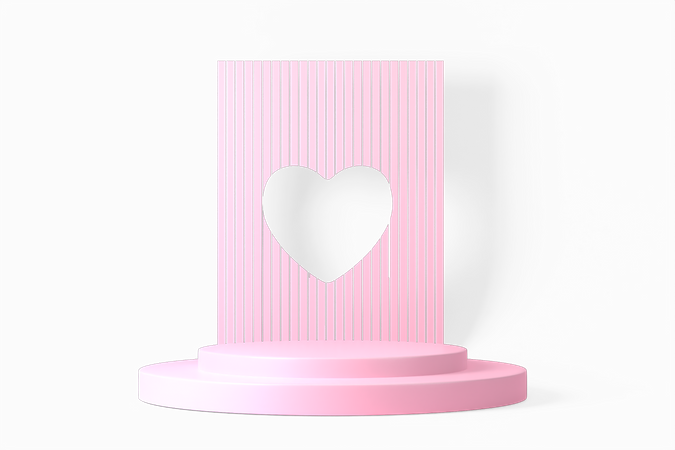 Valentine Podium  3D Illustration