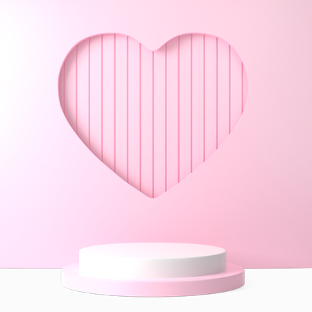 Valentine Podium  3D Illustration