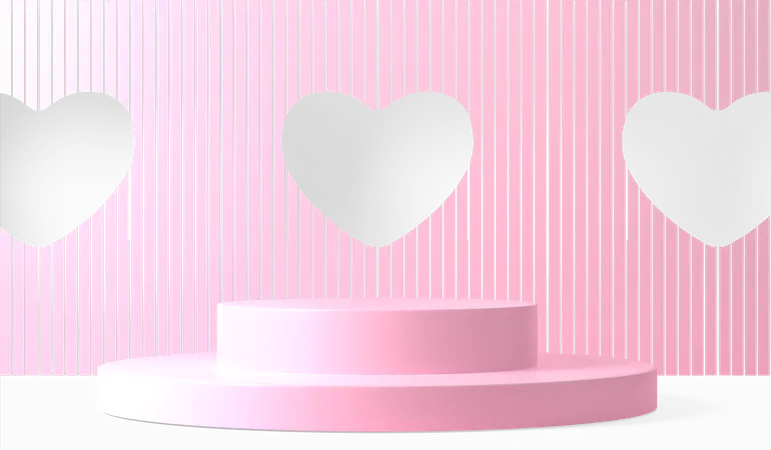 Valentine Podium  3D Illustration