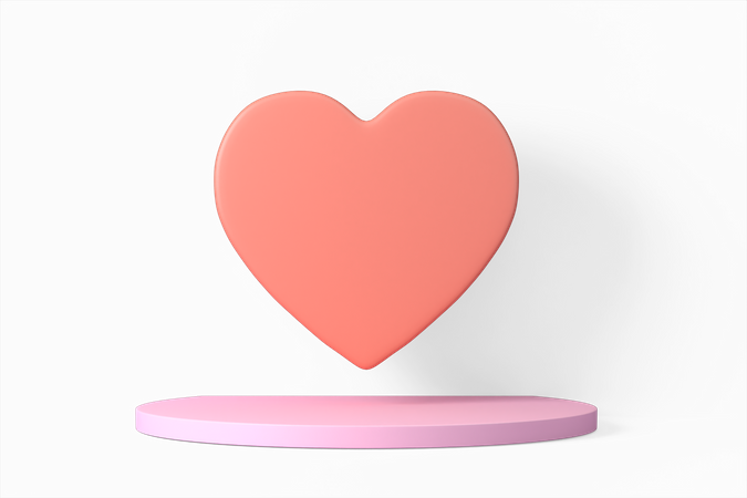 Valentine Podium  3D Illustration