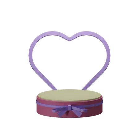 Valentine podium with heart 3D Illustration