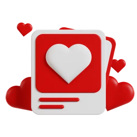 Valentine Post Card  3D Icon