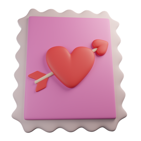 Valentine Postage Stamp  3D Icon