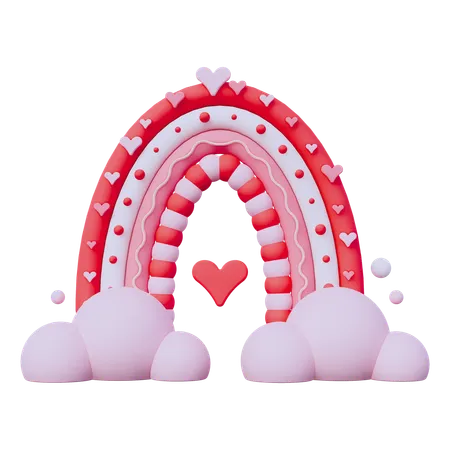 Valentine Rainbow  3D Icon