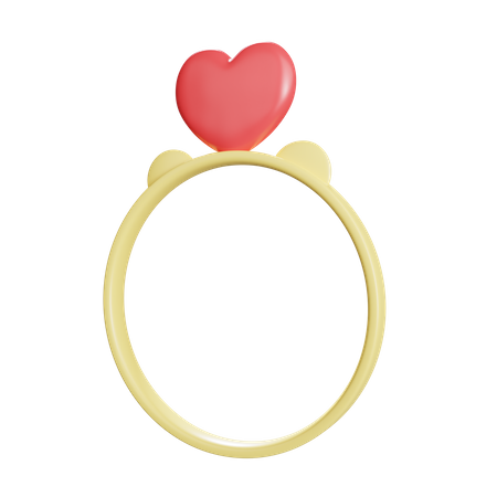 Valentine Ring  3D Illustration