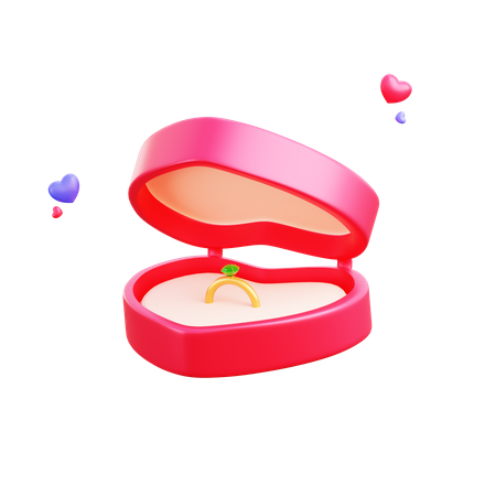 Valentine ring  3D Illustration