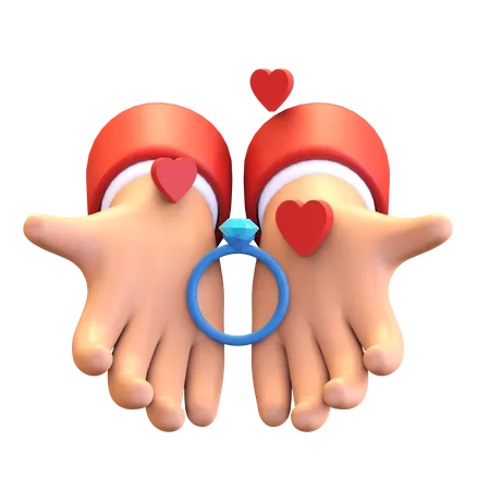 Valentine ring  3D Illustration