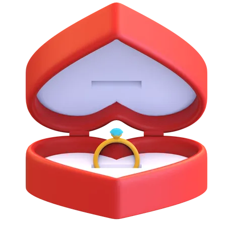 Valentine ring  3D Illustration