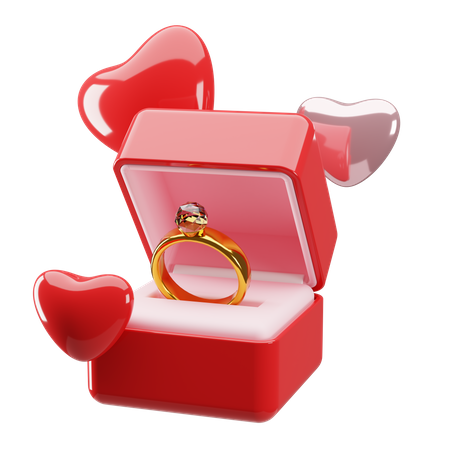 Valentine Ring 3D Illustration
