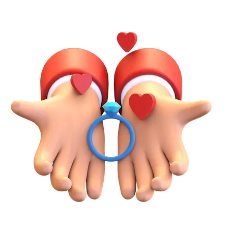 Valentine ring 3D Illustration