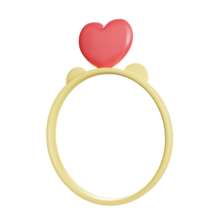 Valentine Ring 3D Illustration