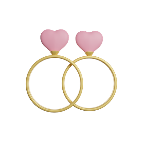 Valentine Rings  3D Icon