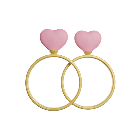 Valentine Rings  3D Icon