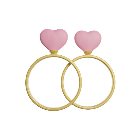 Valentine Rings 3D Icon