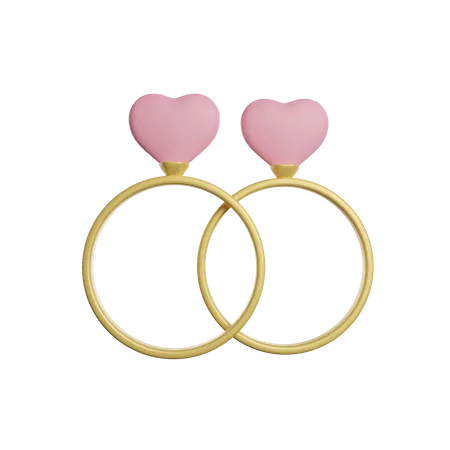 Valentine Rings  3D Icon