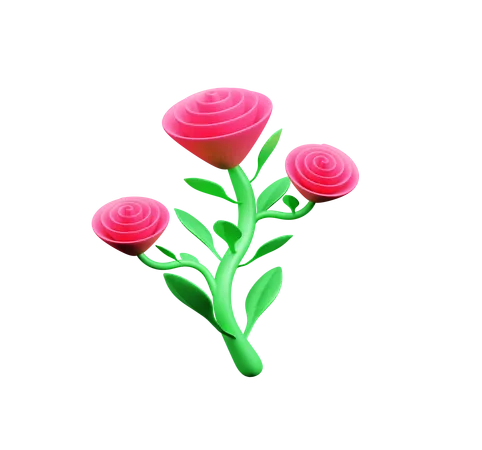 Valentine Rose  3D Icon