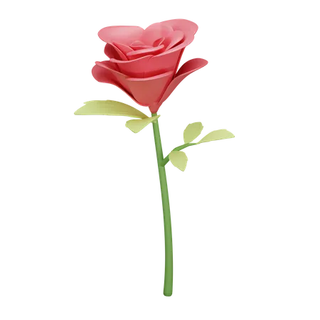 A Sprig Of 3 D Valentine Rose Illustration 3D Illustration