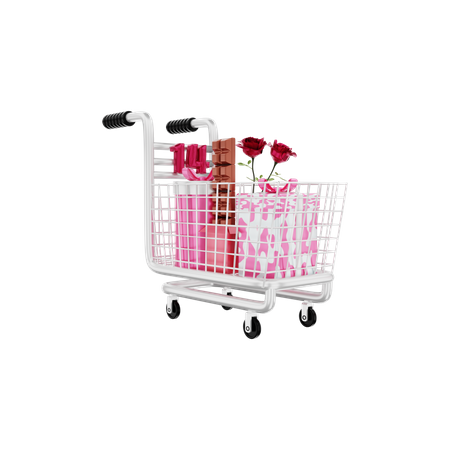 Valentine shopping 3D Illustration