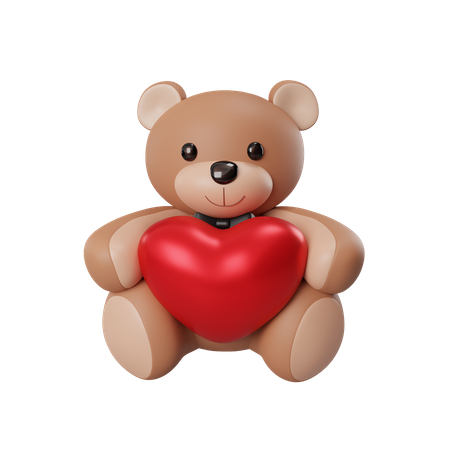 Valentine Teddy  3D Illustration