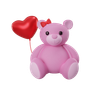 pink teddy 3d illustration