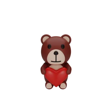 3 D Rendering Of Teddy Bear Valentines Day Concept 3D Icon