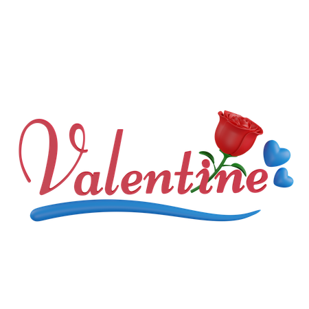 Valentine Text  3D Icon