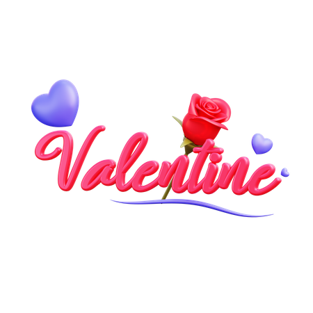 Valentine text  3D Illustration