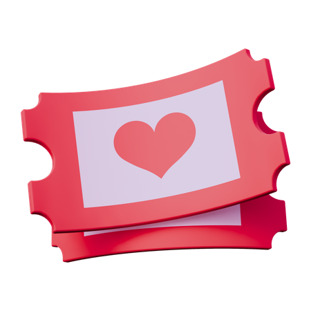 Valentine Ticket  3D Icon