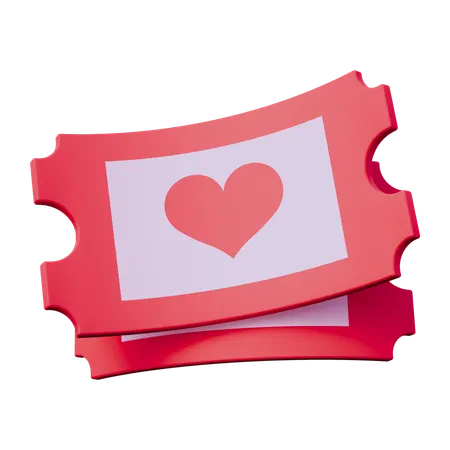 Valentine Ticket  3D Icon