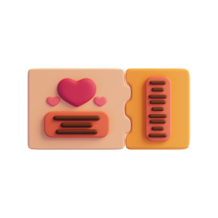 Valentine Ticket  3D Icon