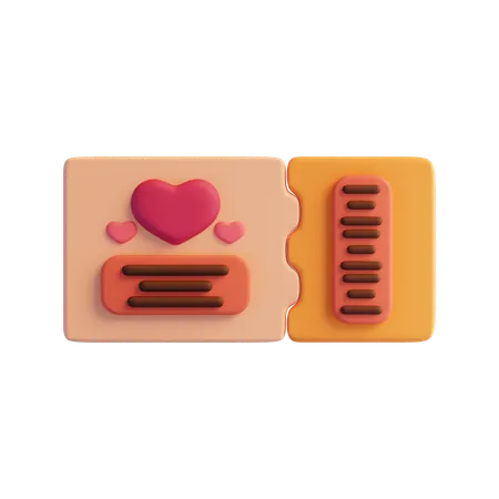 Valentine Ticket  3D Icon