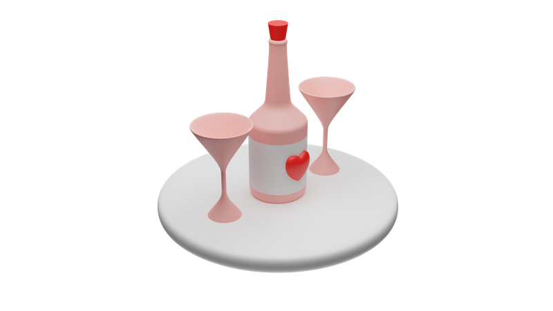 Valentine Wine  3D Icon
