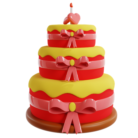 Valentines Celebration Cake  3D Icon