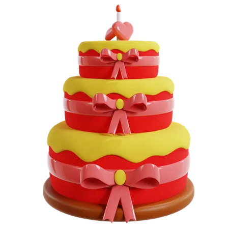 Valentines Celebration Cake  3D Icon