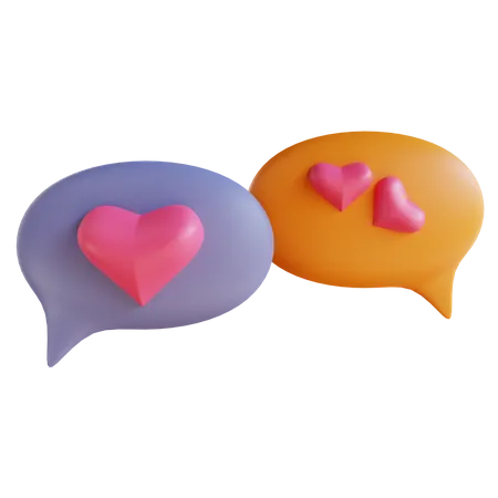 Valentines chat  3D Illustration