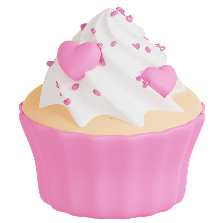 Valentine’s Cupcake  3D Icon